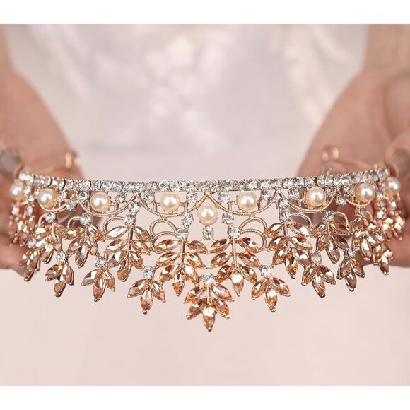 Silver Crystal Crown Tiara for Women Bridal Wedding Prom Pageant Party